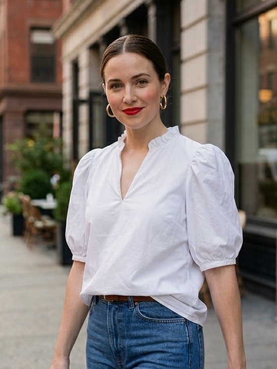 Hyacinth House Tops - Tuckernuck Hyacinth House — Classic White Puff-Sleeve Cotton Top